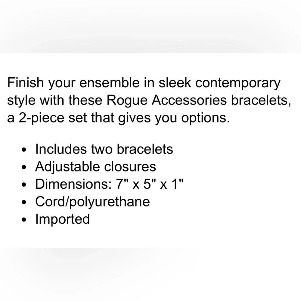 RA Rogue Accessories Athens 2-Piece‎ Men’s Bracelets NWT